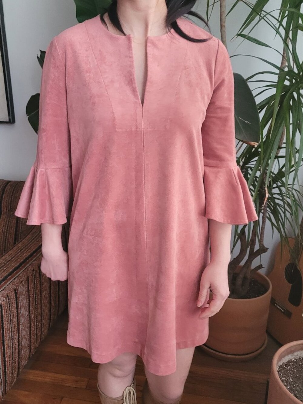 BCBGMAXAZRIA Cartier Faux Suede Dress